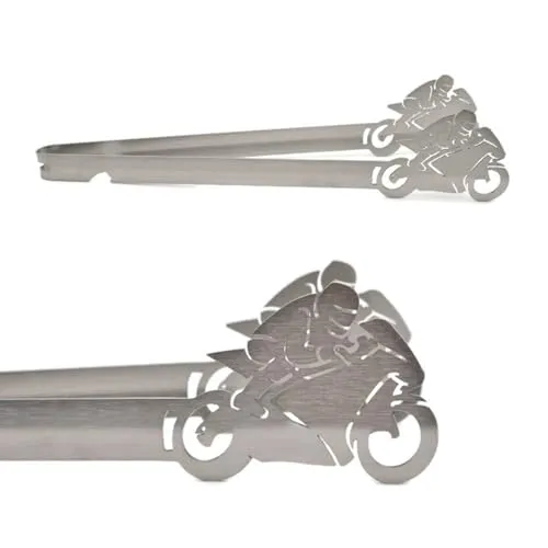 Grillzange Motiv Motorrad Rennmaschine, spülmaschinengeeignet, Geschenkidee, Männergeschenk, Geschenk für Motorradfahrer