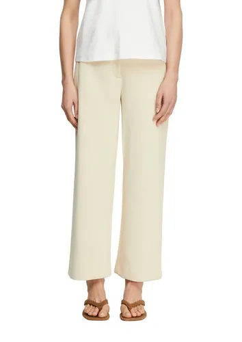 comma 7/8-Hose Cropped Wide-Leg-Hose aus weichem Scuba in beige von comma,