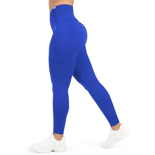 SMILODOX Leggings Damen Myrah mit Scrunch, Butt Lift Sporthose Nahtlos High Waist V-Shape Sport Leggins Seamless Schweißabsorbierend Trainingshose Blickdicht Yogahose Für Sport Fitness Yoga Alltag