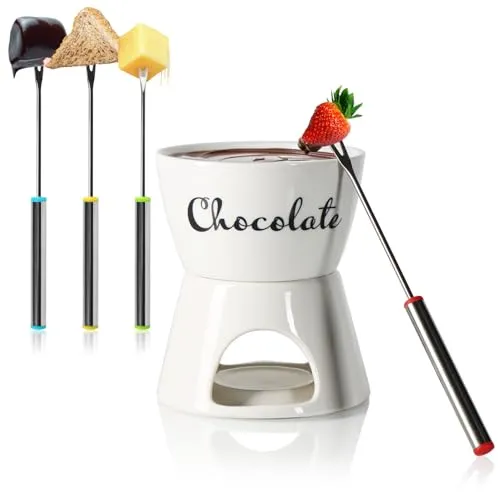 com-four® Schokoladenfondue-Set mit Schriftzug