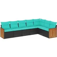 vidaXL 7-teiliges Gartensofa-Set Schwarz mit Kissen - Erleben Sie entspannte Stunden im Freien mit diesem modularen Gartensofa-Set. Aus robustem Polyrattan gefertigt, bietet es wetterbeständige und pflegeleichte Möbel für Ihren Garten oder Ihre Terrasse.