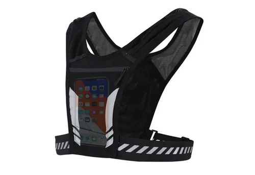 Sport-Knight® Reflektierende Funktionsweste mit Handyfach – Ultraleicht und Sicher - Ultraleichte Laufweste mit integriertem Handyfach für Jogging, Radfahren und Outdoor-Sport. Reflektierende Flächen sorgen für zusätzliche Sichtbarkeit und Sicherheit in der Dämmerung. Individuell einstellbar für optimalen Sitz.