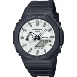 Casio Watch GA-2100WD-1AER - Hochwertige G-SHOCK Armbanduhr in Schwarz-Weiß, wasserdicht bis 20 bar, mit vielseitigen Funktionen wie Stoppuhr und Alarm – ideal für den aktiven Mann.