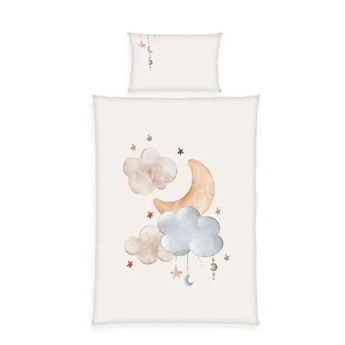 BabyBest Moon and Stars Babybettwäsche - 2-teilige Bettwäsche aus 100% Baumwolle, waschbar bei 60°C, sorgt für Geborgenheit und passt perfekt in jedes Baby-Zimmer.