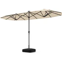 COSTWAY Doppelsonnenschirm 400x200 cm mit Kurbel und LEDs - Großer Gartenschirm mit 400x200 cm, ideal für entspannte Stunden im Freien. Ausgestattet mit 36 LED-Leuchten und stabiler Metallkonstruktion für zuverlässigen Halt. Perfekt für Garten, Terrasse oder Pool!