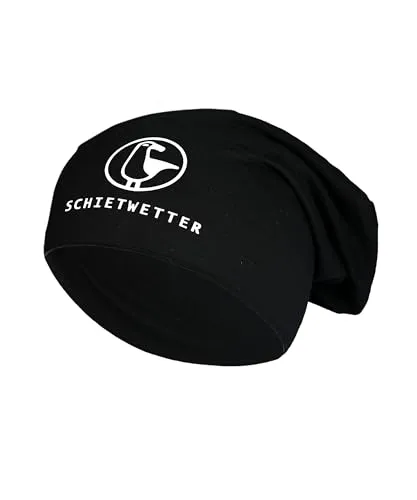 SCHIETWETTER Unisex Erw. Leichte Beanie Mütze Möwe, Übergangsmütze, dünne Kopfbedeckung, Logo-Print, stretch, warm, einfarbig