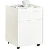 SoBuy Aktenschrank FBT121 Rollcontainer - Praktischer Bürowagen für Ihr Büro - Aktenschränke: Weißer Rollcontainer aus robustem MDF, ideal für platzsparende Aufbewahrung und bis 25kg belastbar.