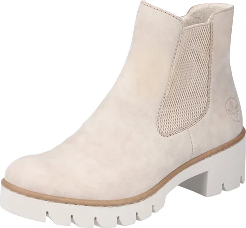 Rieker Stiefelette Chelsea Boot - Beige - 41 - Wanderschuhe mit weichem Kunstleder, praktischen Reißverschluss und bequemer Textilinnensohle für hohen Tragekomfort. Ideal für Alltag und Freizeit!