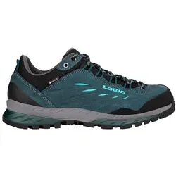 LOWA Damen Trekkinghalbschuhe DELAGO GTX LO Ws - Wanderschuhe mit sportlichem Approach-Design, wiederbesohlbar und optimaler Passform dank beweglicher Schnürschlaufen – ideal für bergbegeisterte Outdoorsportler.