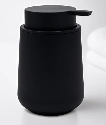Seifenspender schwarz matt – Handseifenspender & Spülmittelspender Küche – Moderner Soap Dispenser für Bad & Küche, 320 ml, tropffrei, große Öffnung zum einfachen Nachfüllen