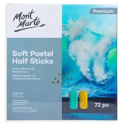 Mont Marte Weiche Pastellkreide Softpastell Halbkreiden 72 Farben – Ideal für kreative Projekte - Extra weiche Pastellkreiden in 72 Farben für lebendige Kunstwerke. Hohe Pigmentierung und einfache Verblendung ermöglichen beeindruckende Farbverläufe. Perfekt für kreative Techniken und detailreiche Arbeiten.