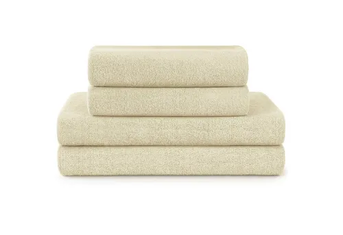 Blumtal Premium Frottier Handtücher Set 4-teilig aus 100% Baumwolle - Handtücher Set Beige, Oeko-TEX zertifiziert und ultra saugstark für schnelles Trocknen – perfekt für empfindliche Haut!