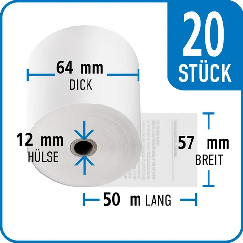 EC-Cash-Rolle 57 mm x 64 mm x 12 mm | VPE 20 Rollen
