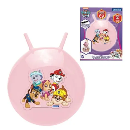Lexibook, Paw Patrol, Aufblasbarer Hopper-Ball, inkl. Handpumpe, sicherer und haltbarer Kunststoff, Rosa, BG040PAG