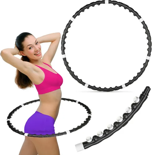 Gymtek® Hula Hoop Faltbarer Reifen - 100cm Durchmesser - für Erwachsene & Kinder - zum Abnehmen & Bauchabnahme - Fitness, Pilates, Gymnastik, Home Gym