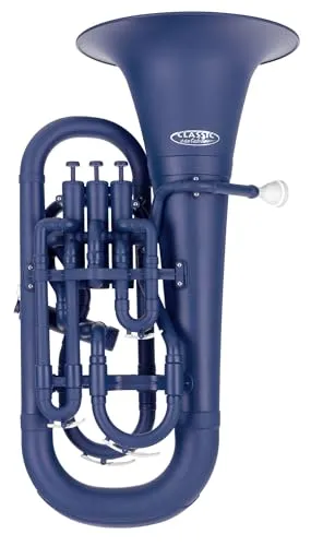 Classic Cantabile MardiBrass Kunststoff Bb-Euphonium - 4 Aluminium-Ventile - nur 2,2 kg leicht - inkl. Mundstück und Gigbag - matt-blau