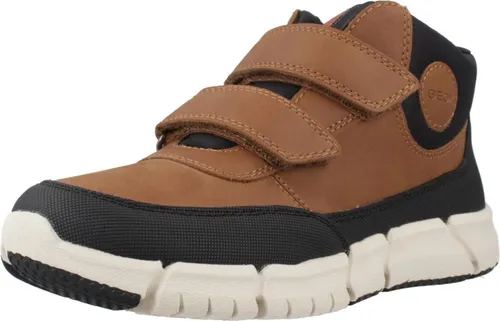 Geox Flexyper Stiefel Braun EU 29 für Jungen - Wanderschuhe mit modernem Design, aus gewachstem Kunstleder und Nubukleder für optimalen Komfort und Stil im Alltag.