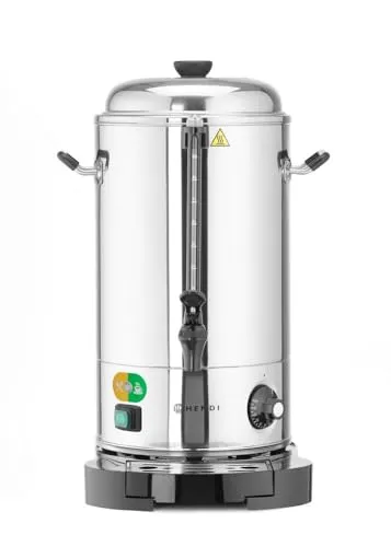 Hendi Heissgetränkespender, doppelwandig, Ø 241 mm - Allesschneider mit doppelwandiger Isolierung und hochglanzpoliertem Edelstahl. Reduziert Energieverbrauch um bis zu 20% und bietet thermostatische Temperaturregelung bis 110°C.