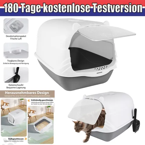 Katzenklo mit Deckel und Schaufel