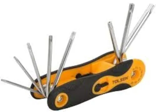 Torx-Sechskantschlüssel-Set T9, T10, T15, T20, T25, T27, T30, T40, 8-teilig