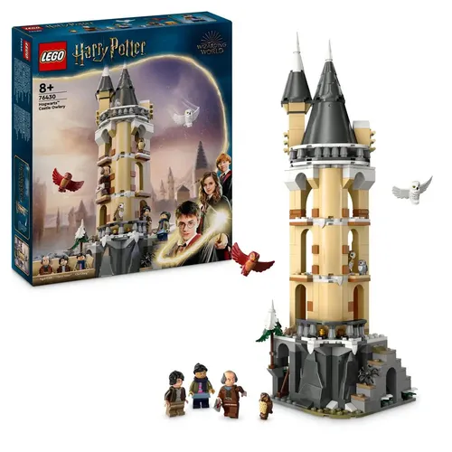 LEGO Harry Potter Eulerei auf Schloss Hogwarts - Abenteuer-Set mit 3 Mini-Figuren, detailreicher Eulen-Turm für kreativen Zauberspaß ab 8 Jahren