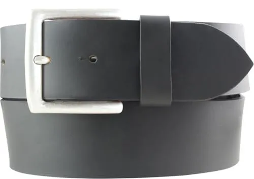 BELTINGER Jeansgürtel aus Vollrindleder 5 cm | Leder-Gürtel für Herren 50mm | Breiter Herren-Gürtel aus echtem Leder | Dunkelgrau 100cm