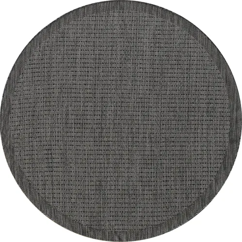 Carpetsale24 In & Outdoor Teppich Terrasse Balkon Küchenteppich Wetterfest Sisal Optik Flachgewebe Wetterfest Einfarbig mit Struktur, Grösse: 160 cm Rund