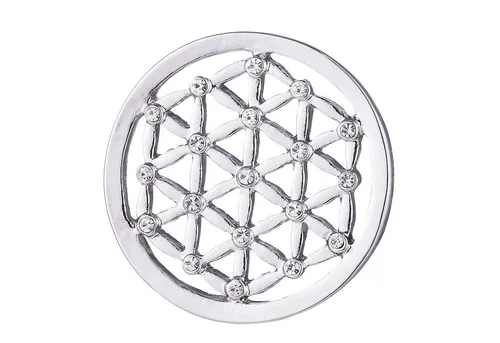 Morella Runder Anhänger Münzanhänger 33 mm Wechselschmuck (1-tlg), Damen-Amulett, Coin Ø 33 mm, Zirkonia