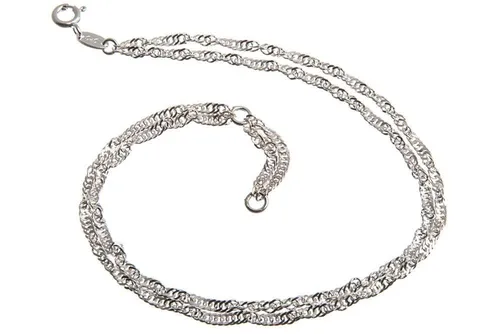 Fußkette Silber 2reihig in silber von Silberketten-Store