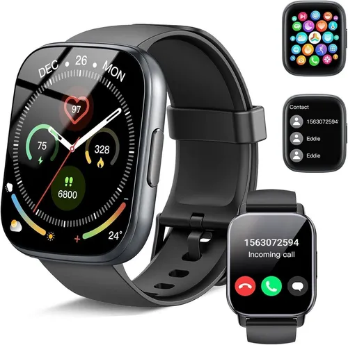 Poounur T80 Smartwatch (4,9 cm, Andriod ios), T80 Smartwatch Herren Fitnessuhr Anruffunktion