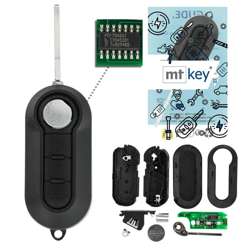 Funk Schlüssel 434MHZ für FIAT 500L, BRAVO & DUCATO III - Praktischer, programmierbarer Ersatz-Funkschlüssel mit 3 Tasten und CR2032 Batterie, ideal für den unkomplizierten Zugriff auf Ihr Fahrzeug.