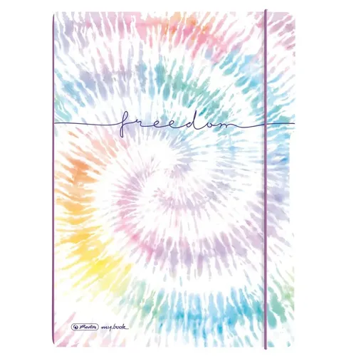 Herlitz Notizheft New Batik Freedom flex PP A4, 40 Blatt kariert und 40 Blatt