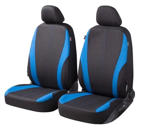 Walser Autositzbezug Dundee Collection Basic Vordersitze schwarz-blau - Sitzbezüge für Vordersitze, stylisches schwarz-blaues Design, schützt Ihre Sitze und verleiht Ihrem Auto einen frischen Look.