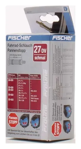 FISCHER Fahrradschlauch mit Dunlop-Ventil pannensicher 27 x 1 1/8 - 28 x 1,25