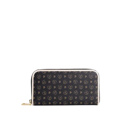 Pollini Geldbörse Zip Around Heritage Schwarz und Elfenbein