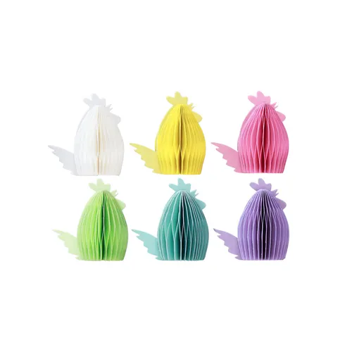 Deko Hühner aus Wabenpapier fürs Osterfest 11×6,5×12cm 6er-Set, Tischdeko