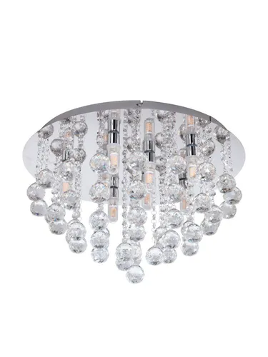 ALMONTE Deckenleuchte, klar - Elegante LED-Beleuchtung für Ihr Badezimmer - Lampen mit funkelnden Kristallen, spritzwassergeschützt (IP44) und inklusive LED G9-Leuchtmitteln für warmweißes Licht.