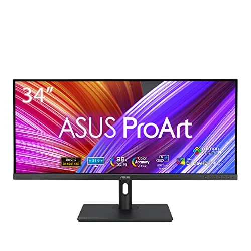 Asus 34 L ProArt PA348CGV - 34-Zoll Ultrabreitbildmonitor mit 98% DCI-P3-Farbraumabdeckung, werkseitig kalibriert für kreative Profis und perfekte Farbgenauigkeit