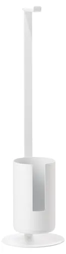 Zone Denmark Rim Stehender Toilettenpapierhalter mit Aufbewahrung - Toilettenpapierhalter aus Aluminium, flexibel platzierbar ohne Bohren und mit zusätzlichem Stauraum für zwei Rollen – ideal für ein modernes Badezimmer.