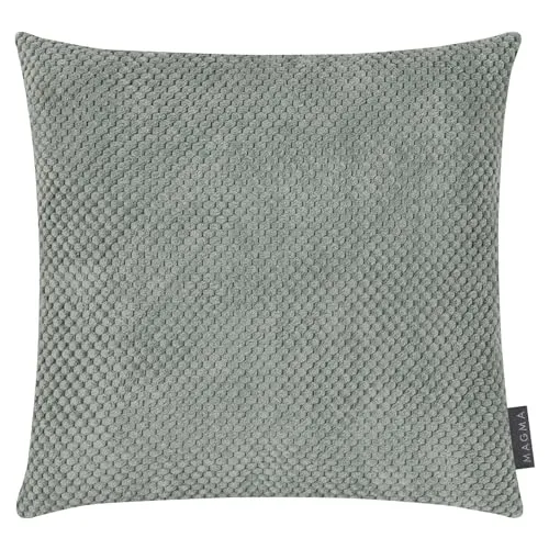 MAGMA Comodo Kissenbezug 50x50 cm - Salbei,- samtig weich kuschelig Cord Look, rechteckiger Kissenbezug, für Wohnzimmer, Schlafzimmer, Büro und Gästezimmer Waschbar