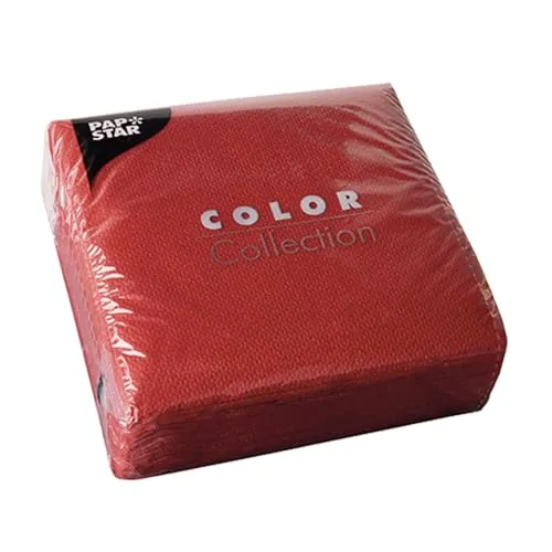 Roten 1-lagigen Servietten 33x33 cm in rot von PAPSTAR