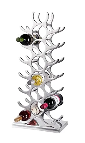 MichaelNoll Weinregal XL für 21 Flaschen aus Aluminium Silber - Elegantes Weinregal für 21 Flaschen von Michael Noll • Hochwertiges, handgefertigtes Design aus Aluminium • Stilvolles Accessoire für dein Zuhause oder die Gastronomie • Stabil und langlebig, ideal für jeden Wohnstil.
