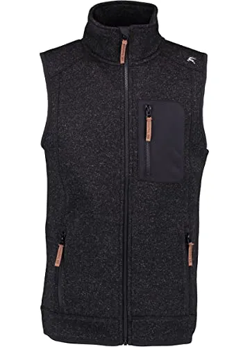 OS Trachten Strickfleece Weste anthrazit 5XL - Herren-Westen mit hochgeschlossenem Kragen für zusätzlichen Schutz bei kühleren Temperaturen und praktischen Reißverschlusstaschen für deine Essentials.