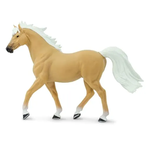 Safari Ltd. Palomino Mustang Hengst Figur – lebensechte 14,6 cm große Pferdefigur – Lernspielzeug für Jungen, Mädchen und Kinder ab 3 Jahren