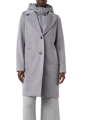 comma casual identity Wollmantel - Funktionsjacken – Stilvoller Wollmixmantel mit abnehmbarem Stepp-Einsatz und gefütterter Kapuze für flexible Wärme und elegantes Auftreten.