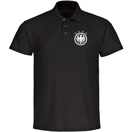 multifanshop Poloshirt Deutschland - Adler Retro - Polo - Sport-Poloshirt aus 100% Baumwolle, hochwertig und einlaufvorbehandelt. Ideal für Fans, die stilvoll ihre Verbundenheit zeigen wollen!