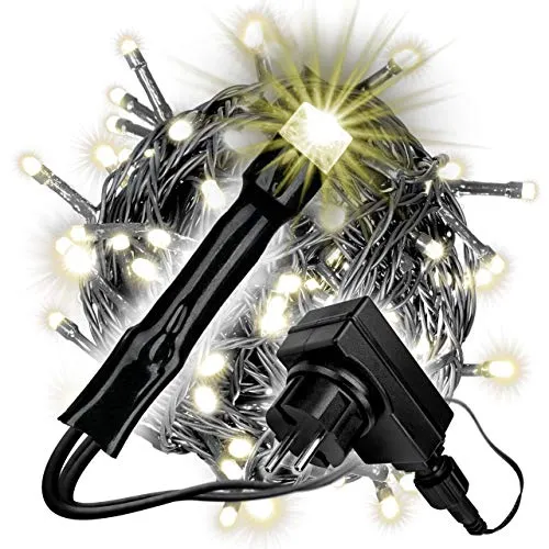 Nipach Lichterkette mit Silberdraht - 240 LED warm-weiß - für Innen und Außen - Trafo
