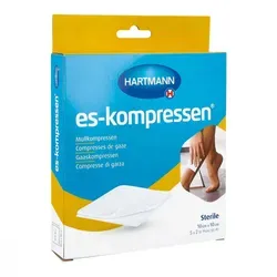 Es-kompressen Steril 10x10 Cm 8fach 17fädig
