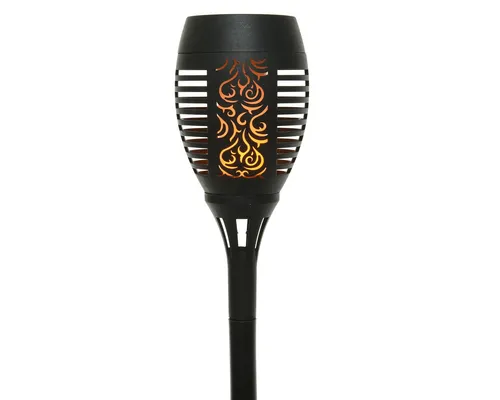 Solarlampe Gartenfackel Flacker-Effekt schwarz Ø 10cm / Höhe 29cm