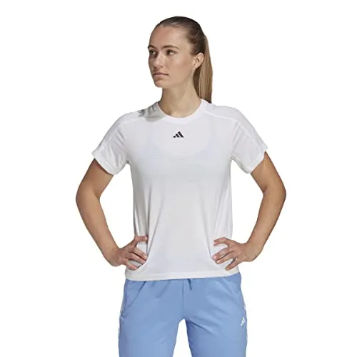 adidas Damen AEROREADY Train Essentials Crewneck Tee, White, L - Shirts & Tops mit AEROREADY-Technologie für optimale Feuchtigkeitsregulierung und FreeLift Passform für volle Bewegungsfreiheit.